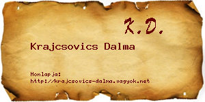 Krajcsovics Dalma névjegykártya